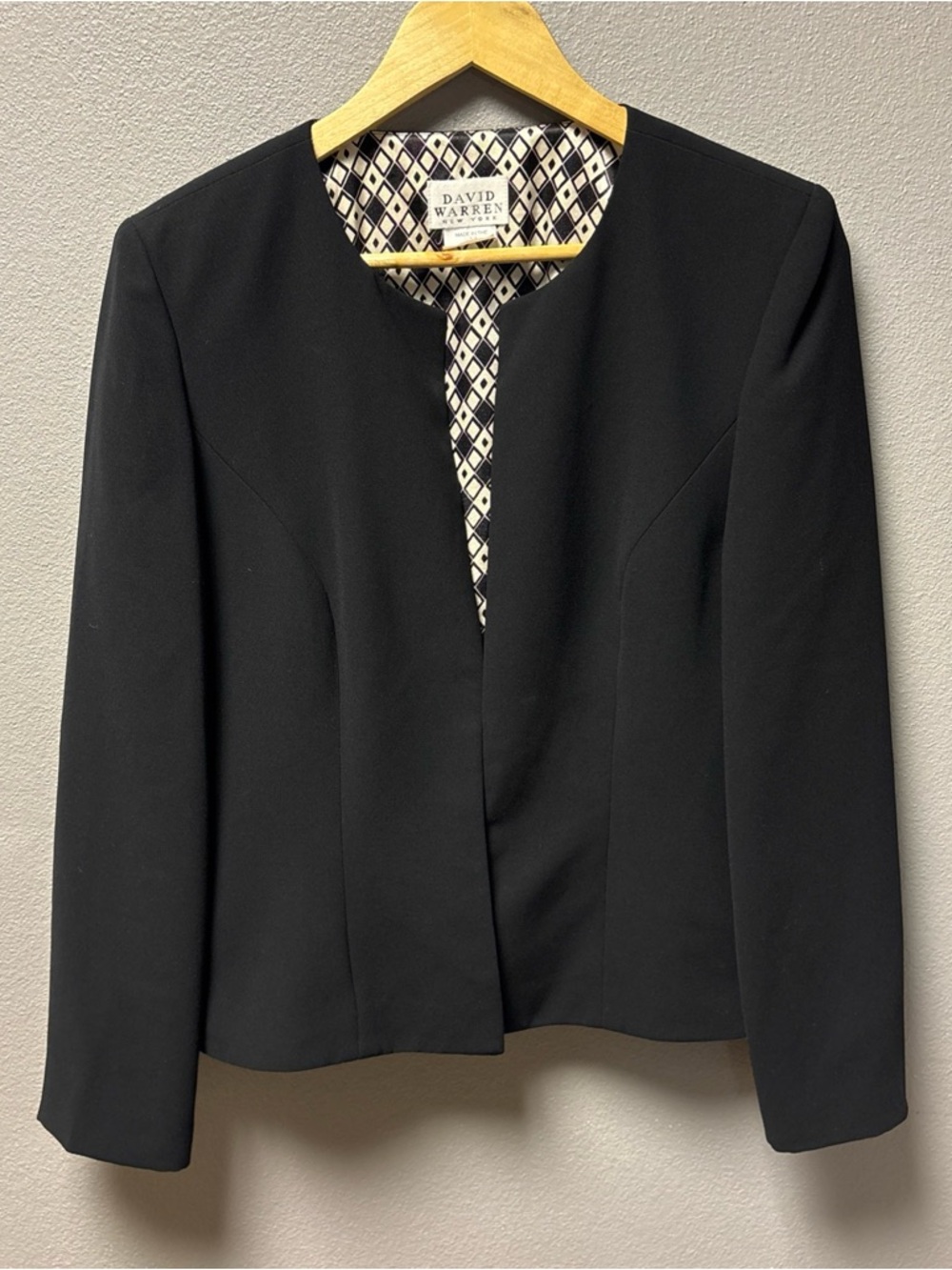 David Warren Black Open-Front Blazer, Women's Size 10